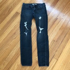 Bullhead black distressed jeans dark wash
